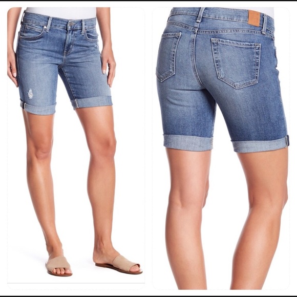 Anthropologie Pants - Anthropologie Level 99 Jaimee Bermuda Roll Up Jean Shorts High Rise Distressed